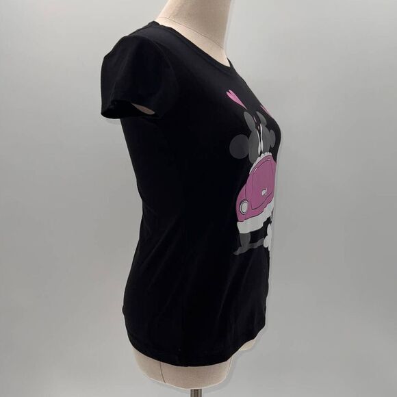 Disney Black/Pink/White Mickey/Minnie Graphic Short Sleeve T-Shirt- S - Picture 10 of 11